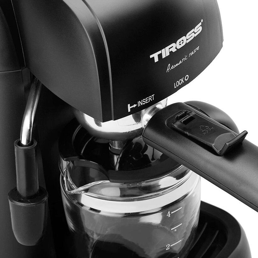 Máy pha cà phê Espresso 4 cốc Tiross TS620 thiết kế nhỏ gọn phù hợp nhiều khách hàng 