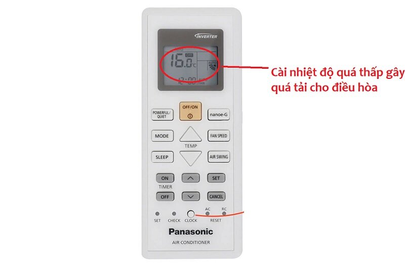 điều hòa panasonic chạy một lúc rồi tự ngắt do quá tả