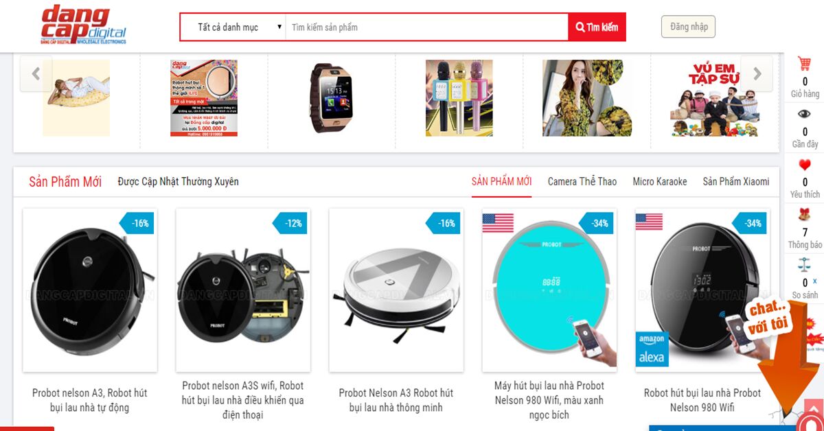 Robot hút bụi lau nhà nhiều công nghệ Probot Nelson 980 điều khiển qua điện thoại giá tốt nhất