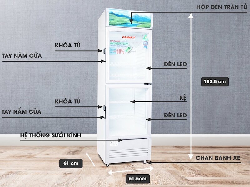 Đánh giá chi tiết tủ mát Sanaky Inverter 2 cánh 290 lít VH-358W3L
