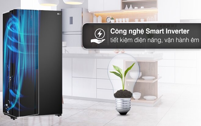 Tủ lạnh LG Inverter 519 lít GR-B256BL thiết kế sang trọng, công nghệ hiện đại