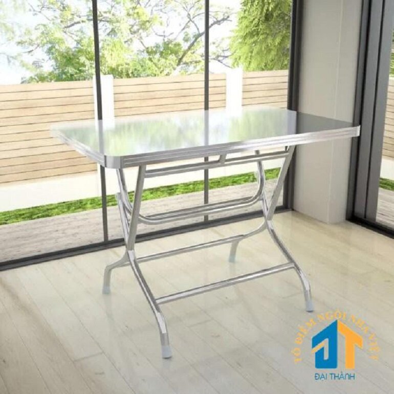 Bàn chữ nhật inox 304 rộng 0.7m dài 1m2 cao 75cm Đại Thành