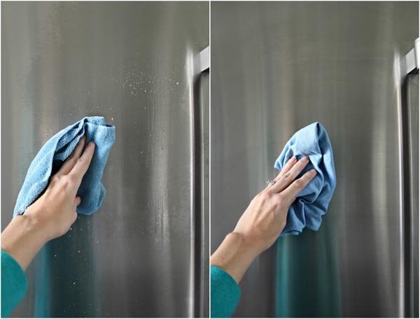 Sử dụng một mảnh vải mềm và nước xà phòng ấm để vệ sinh