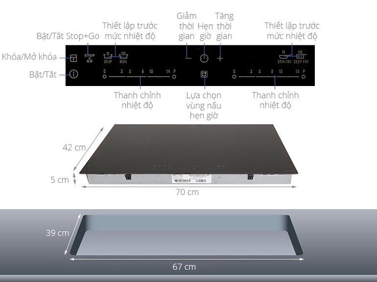 Bếp từ âm 2 vùng nấu Electrolux EHI7280BA