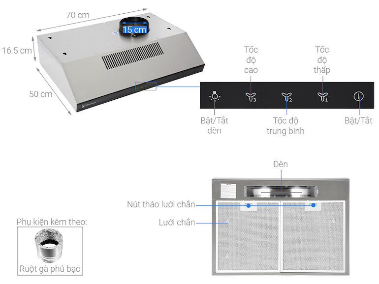 Máy hút mùi Electrolux ERF726SBA