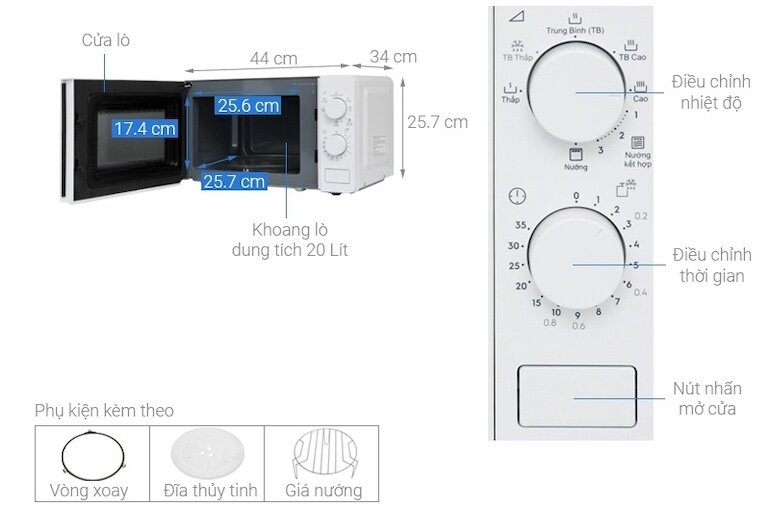 Thiết kế của Lò sóng Electrolux EMG20K38GWP