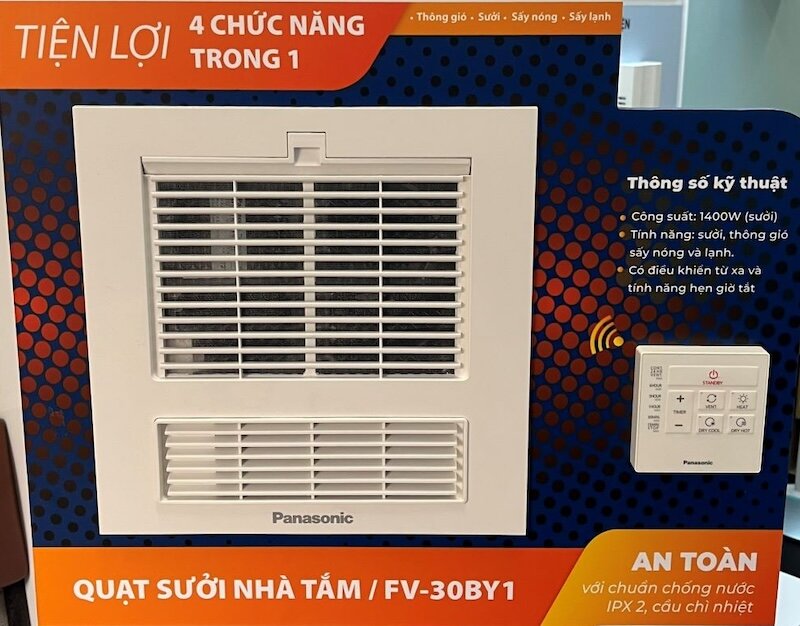 Thiết kế chung của quạt sưởi Panasonic