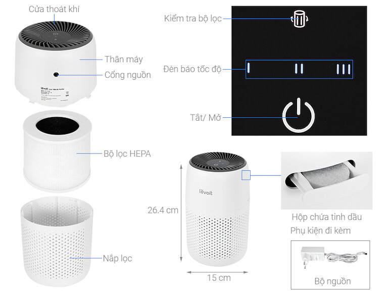 Máy lọc không khí giá rẻ Levoit Core Mini