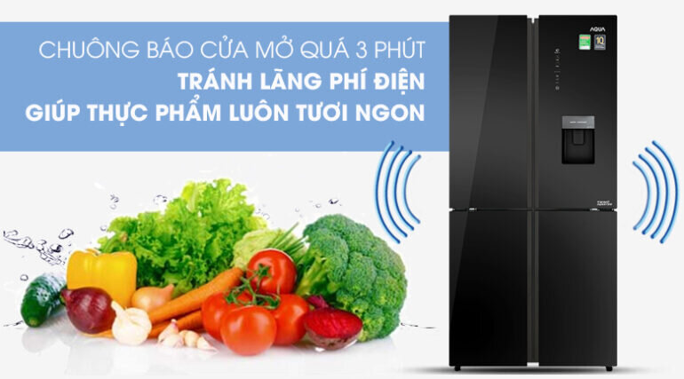 Tủ lạnh Aqua 4 cánh AQR-IGW525EM GB Inverter 456 lít - Giá tham khảo khoảng 20 triệu vnđ/chiếc