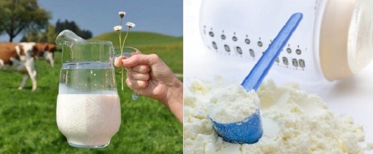 Lựa chọn cho bé uống sữa tươi hay sữa bột tùy thuộc vào quan điểm của từng phụ huynh