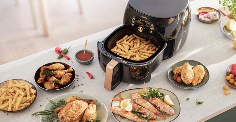 Không để các các vật lạ trên bề mặt nồi chiên không dầu cách sử dụng nồi chiên không dầu Magic