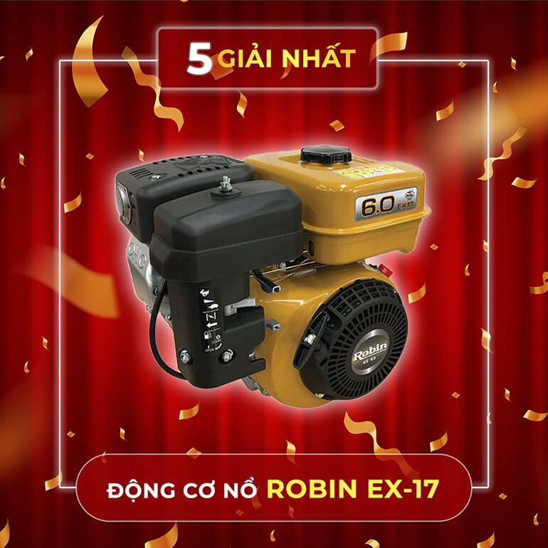 Động cơ nổ Robin EX17 được bảo hành chính hãng 15 tháng