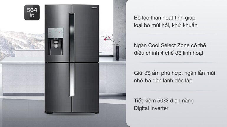tủ lạnh 4 cánh Samsung RF56K9041SG/SV được tích hợp nhiều công nghệ tối tân