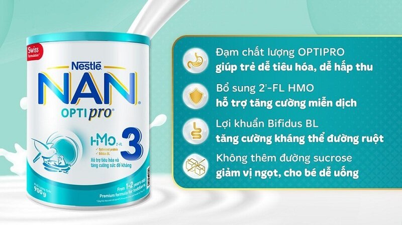 bột sữa cho bé 2 tuổi Nan Optipro 3