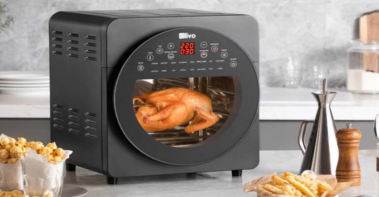 Nồi chiên không dầu Olivo AF15 có dung tích khủng 15 lít nồi chiên không dầu vuông