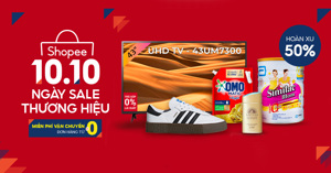 Shopee 10.10: Thả ga săn siêu phẩm chính hãng, hoàn xu 50%