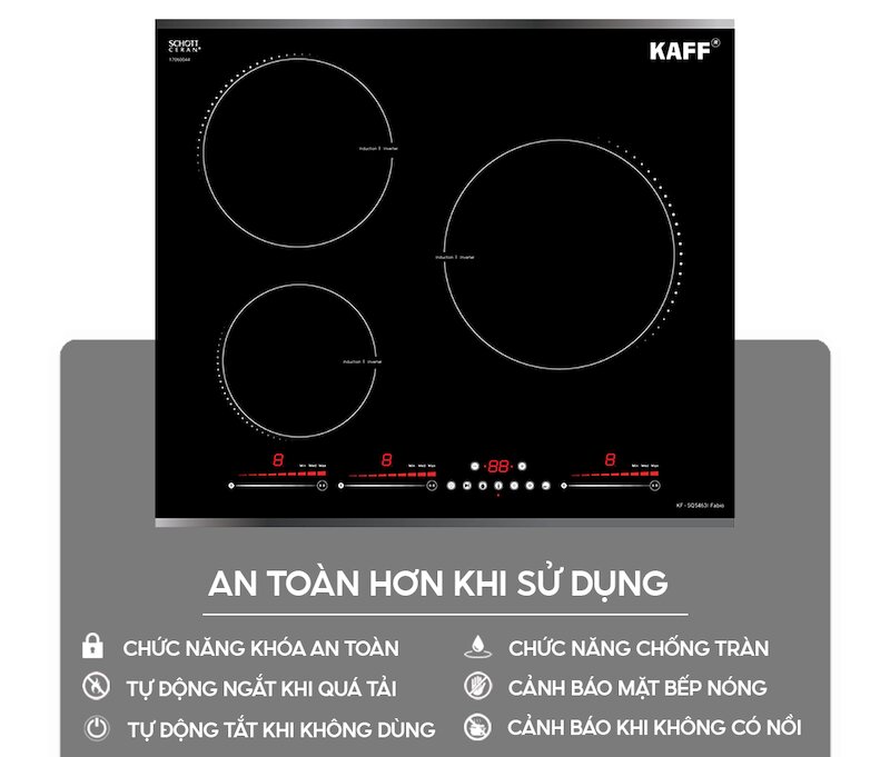 Bếp từ Kaff KF-SQ5463I Fabio tính năng hiện đại, thiết kế ấn tượng
