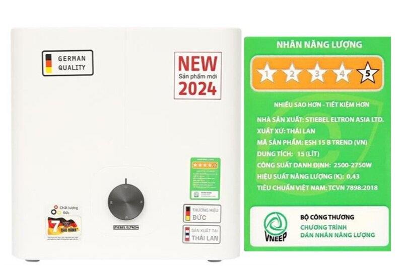 Bình nóng lạnh Stiebel Eltron ESH 15 B TREND-VN chất lượng chuẩn Đức, giá chỉ 2 triệu đồng!