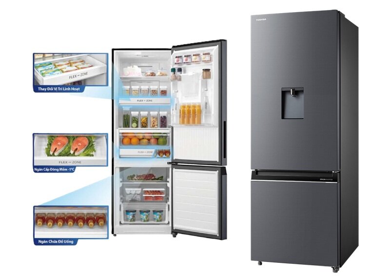 Tủ lạnh Toshiba GR-RB405WEA-PMV(06)-MG giảm nửa giá, có ngăn đông mềm và làm đá tự động