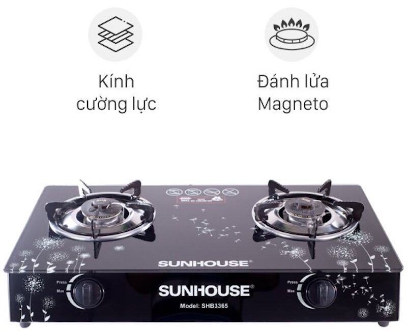 Tính năng dòng sản phẩm bếp ga của thương hiệu bếp Sunhouse