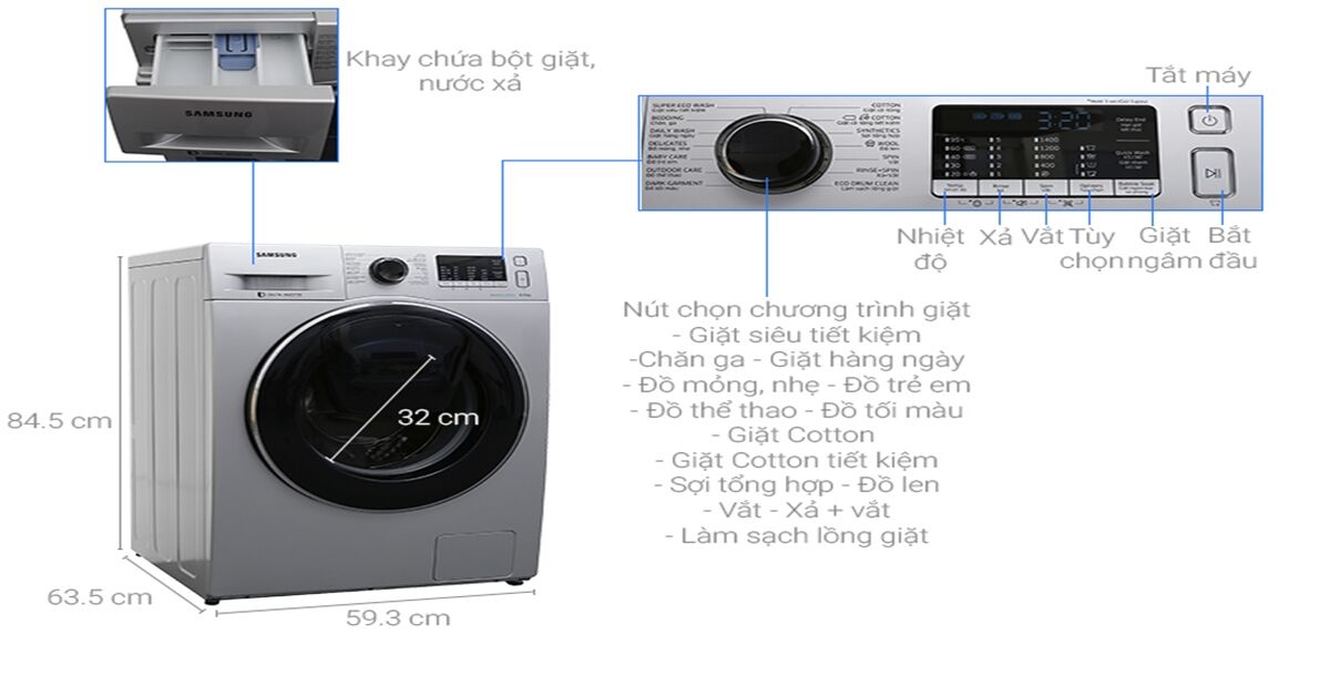 So sánh 3 máy giặt lồng ngang 8kg inverter Samsung - Loại nào tốt, giá rẻ ?