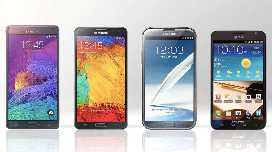 So sánh 4 phiên bản smartphone Galaxy Note: Galaxy Note 4, Galaxy Note 3, Galaxy Note II và Galaxy Note đầu tiên