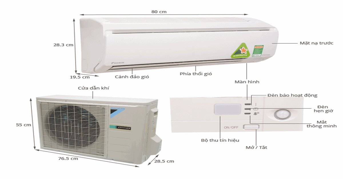 So sánh 5 máy điều hòa – máy lạnh đaikin 1 chiều 9000btu inverter