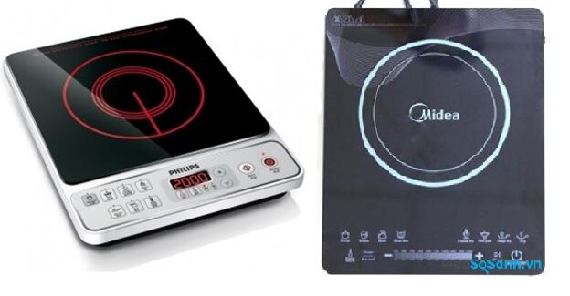 So sánh bếp điện từ Philips HD4917 và bếp điện từ Midea MI-T2113DB