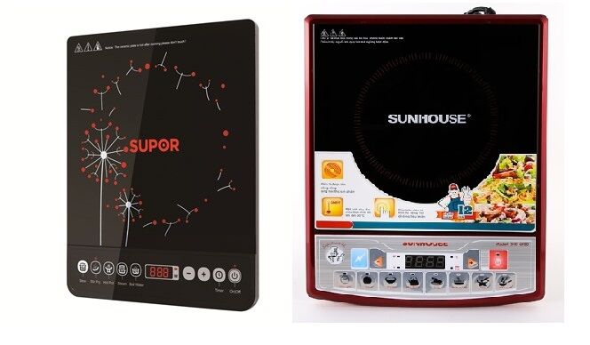 So sánh bếp điện từ Supor SDHJ07VN và bếp điện từ Sunhouse SHD6180