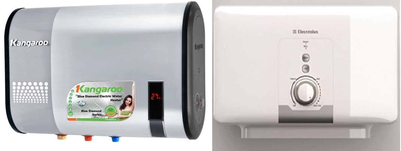 So sánh bình nóng lạnh Kangaroo KG60 và bình nóng lạnh Electrolux EWS30DDXDW
