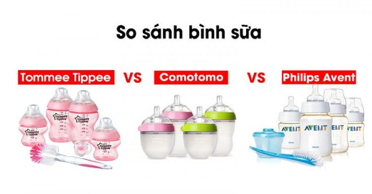 So sánh bình sữa Tommee Tippee, Avent và Comotomo loại nào tốt, nên mua loại nào?