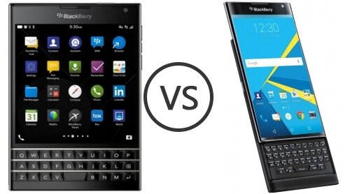 So sánh BlackBerry Passport và BlackBerry Priv