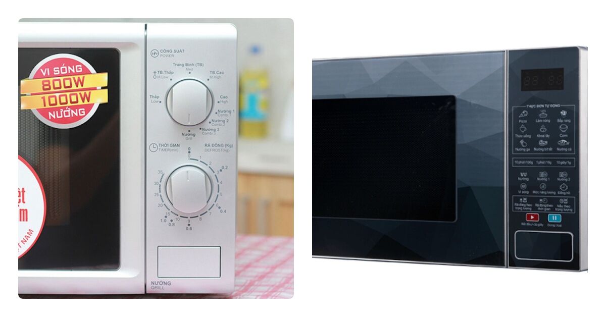 So sánh chi tiết lò vi sóng cơ và lò vi sóng điện tử