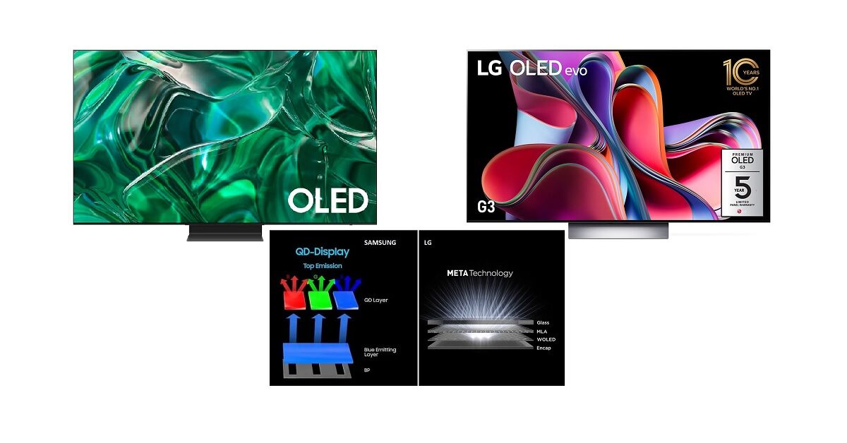 So sánh công nghệ màn hình LG META OLED và Samsung QD-OLED