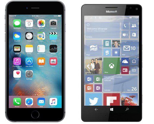 So sánh điện thoại Lumia 950 XL và iPhone 6