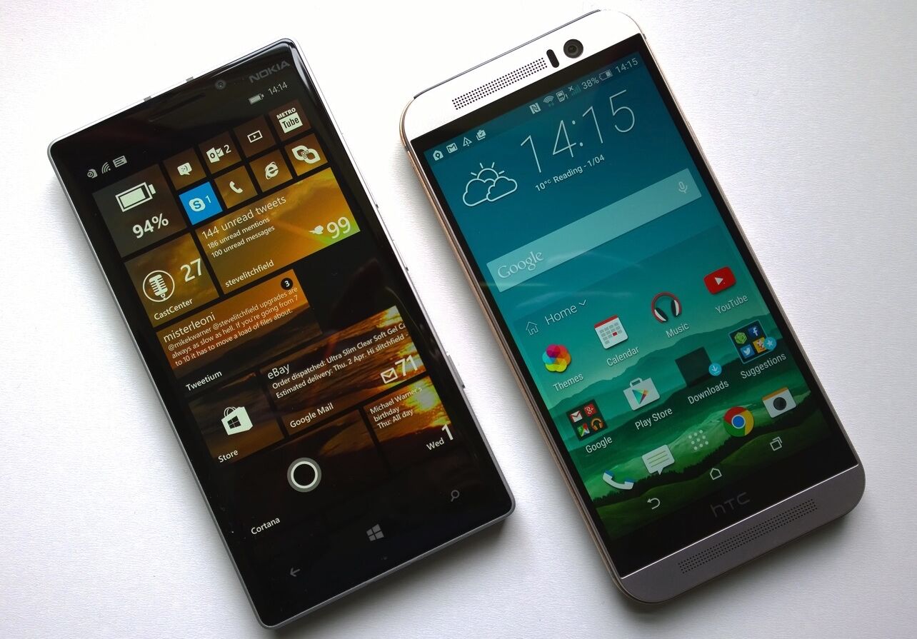 So sánh điện thoại Lumia 950 XL và HTC One M9