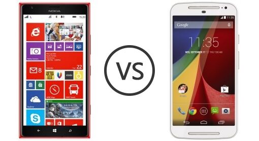 So sánh điện thoại Moto G (2015) và Nokia Lumia 1520