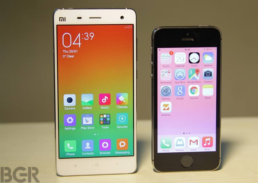 So sánh điện thoại Xiaomi Mi 4i và iPhone 5S