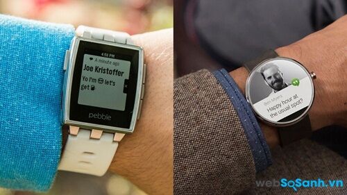 So sánh đồng hồ thông minh chạy nền tảng Pebble và các đồng hồ thông minh chạy nền tảng Android Wear