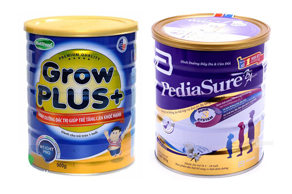 So sánh giá sữa bột Abbott Pediasure B/A với Nutifood Grow Plus cho trẻ biếng ăn