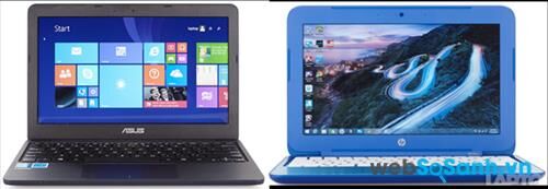 So sánh laptop giá rẻ Asus EeeBook X205TA và HP Stream 11