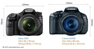 So sánh máy ảnh Canon EOS 600D và Sony A58