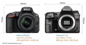 So sánh máy ảnh Pentax K-3 II và Nikon D5500