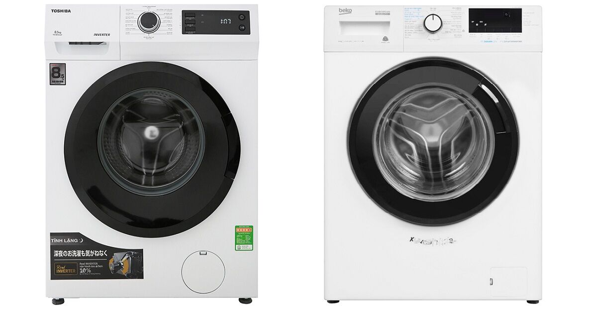 So sánh máy giặt cửa ngang Toshiba TW-BH95S2V WK và Beko WCV8612XB0ST trong tầm giá 7 triệu