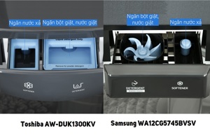 So sánh máy giặt cửa trên 12kg Samsung WA12CG5745BVSV và Toshiba AW-DUK1300KV