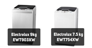 So sánh máy giặt giá 5 triệu Electrolux 9kg EWT903XW và Electrolux 7.5 kg EWT754XW