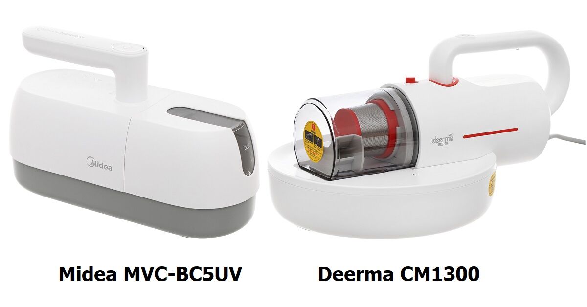 So sánh máy hút bụi nệm Deerma CM1300 và Midea MVC-BC5UV