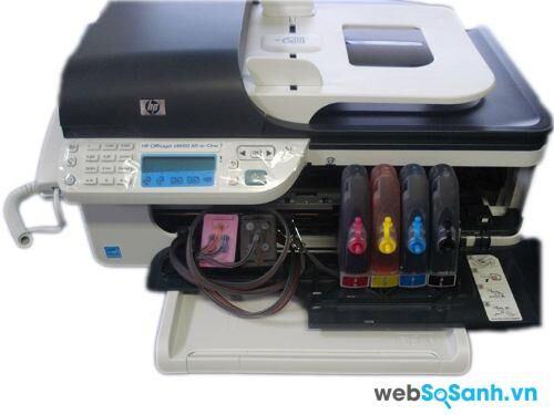 So sánh máy in màu có scan, fax giá rẻ Epson Stylus TX510fn và HP Officejet J4660