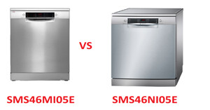 So sánh máy rửa bát Bosch SMS46MI05E và SMS46NI05E có gì khác biệt