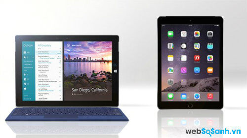 So sánh máy tính bảng iPad Air 2 và Microsoft Surface 3 mới nhất